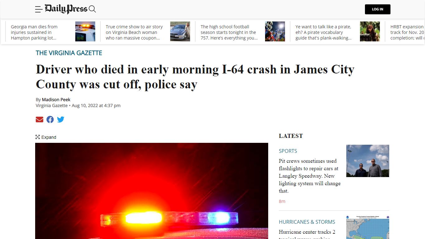 Driver who died in early morning I-64 crash in James City County was ...
